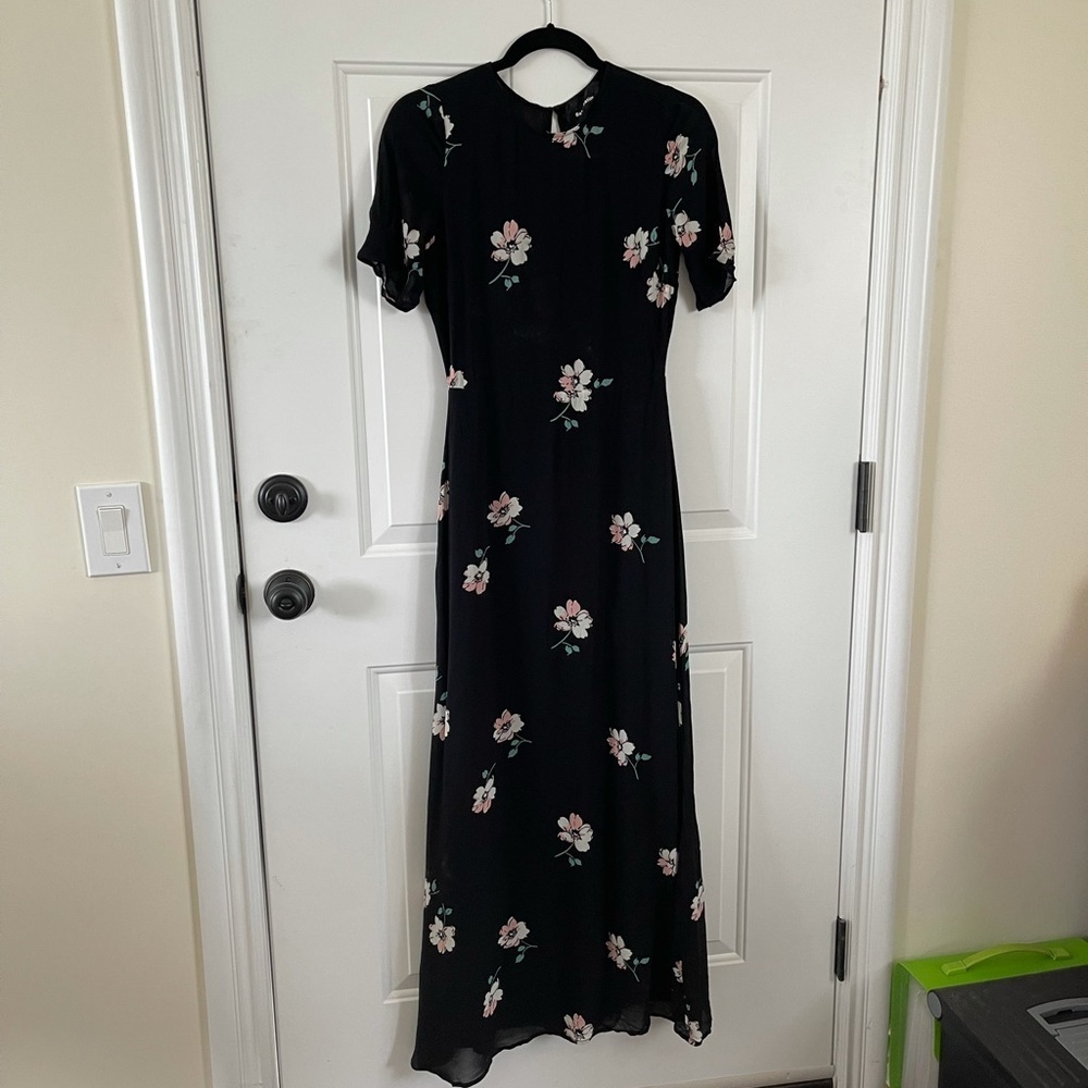 Reformation black floral dress